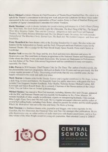 Critics Circle Centenary programme